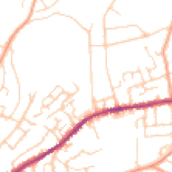 Daytime road noise heatmap for IP4 4AW