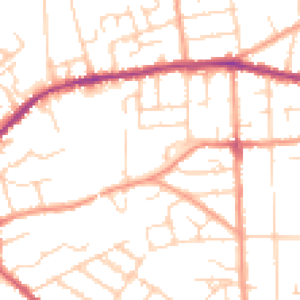 Daytime road noise heatmap for IP4 4DZ