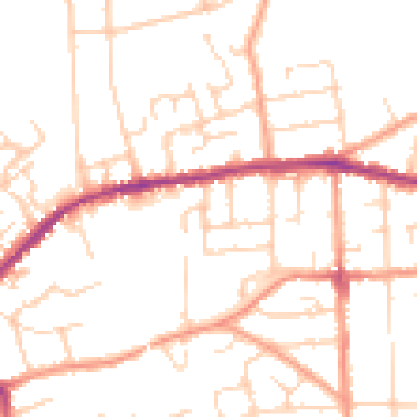 Daytime road noise heatmap for IP4 4EB
