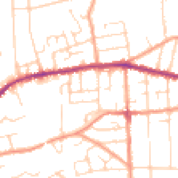 Daytime road noise heatmap for IP4 4EF