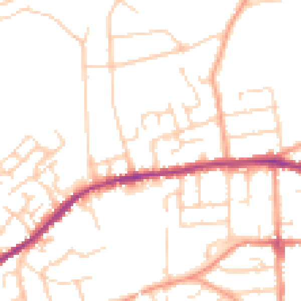 Daytime road noise heatmap for IP4 4EX