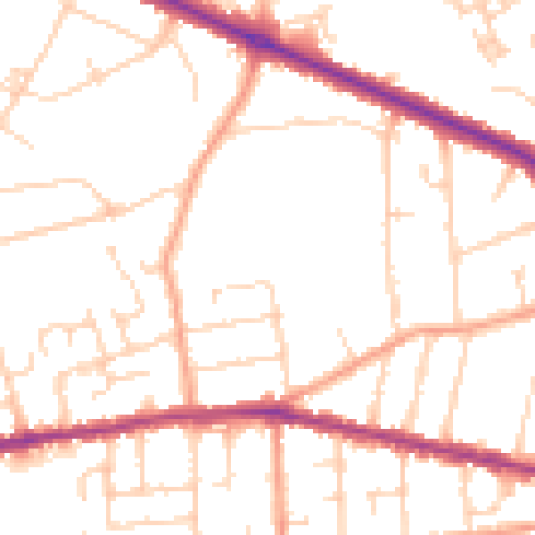 Daytime road noise heatmap for IP4 4LR