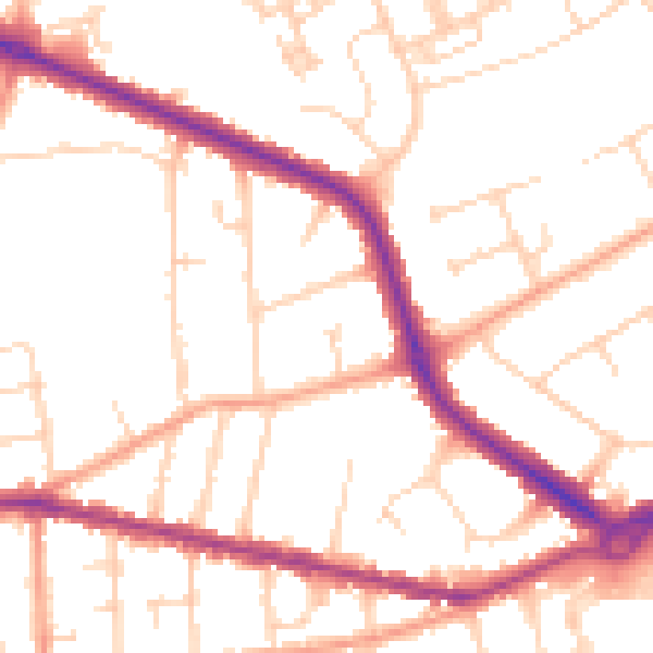 Daytime road noise heatmap for IP4 4LW