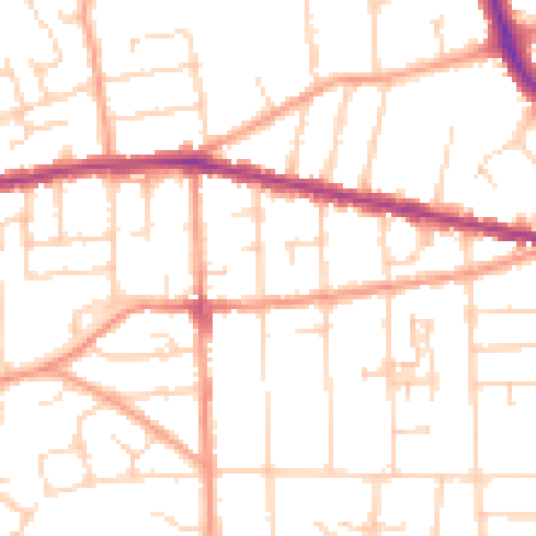 Daytime road noise heatmap for IP4 4PZ