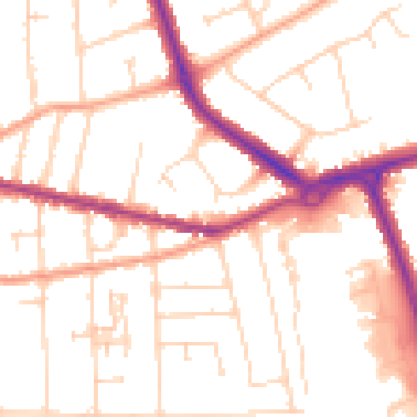 Daytime road noise heatmap for IP4 4QR