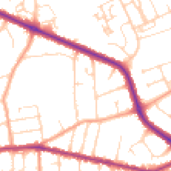 Daytime road noise heatmap for IP4 4RW