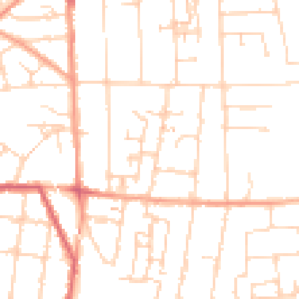 Daytime road noise heatmap for IP4 5EH