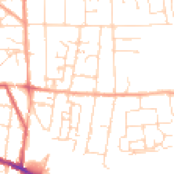 Daytime road noise heatmap for IP4 5EL