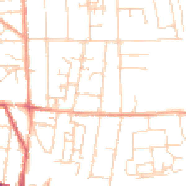 Daytime road noise heatmap for IP4 5EN