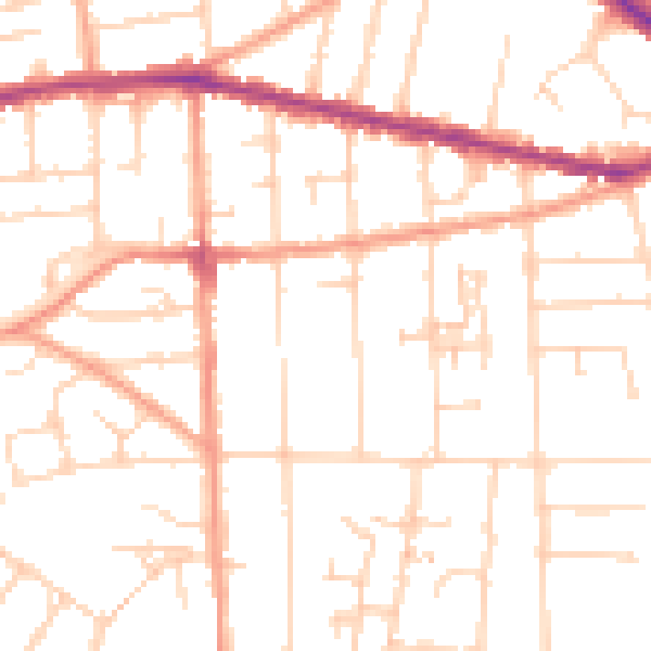 Daytime road noise heatmap for IP4 5HJ