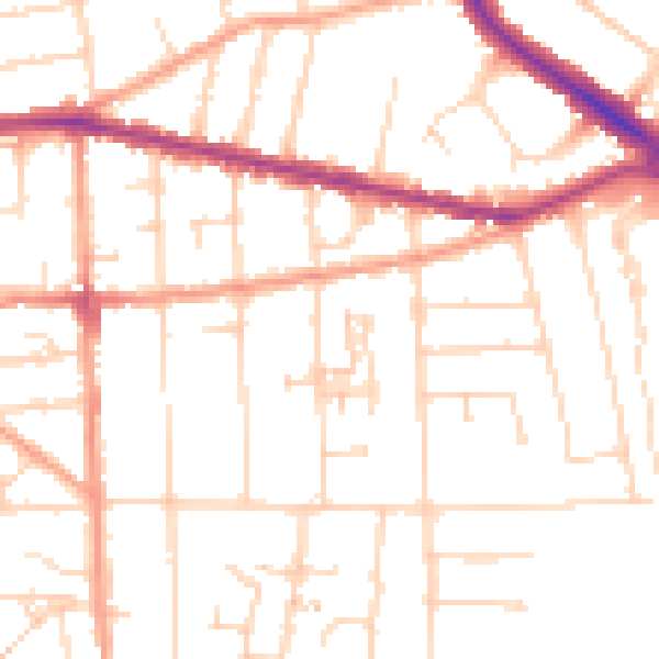 Daytime road noise heatmap for IP4 5JG