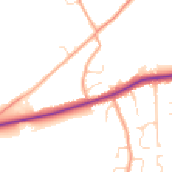 Daytime road noise heatmap for IP4 5RB