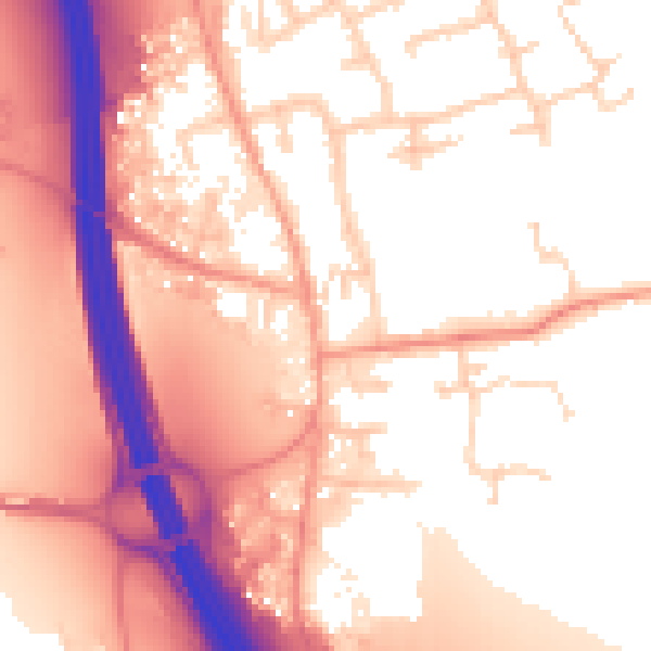 Daytime road noise heatmap for IP6 0AA