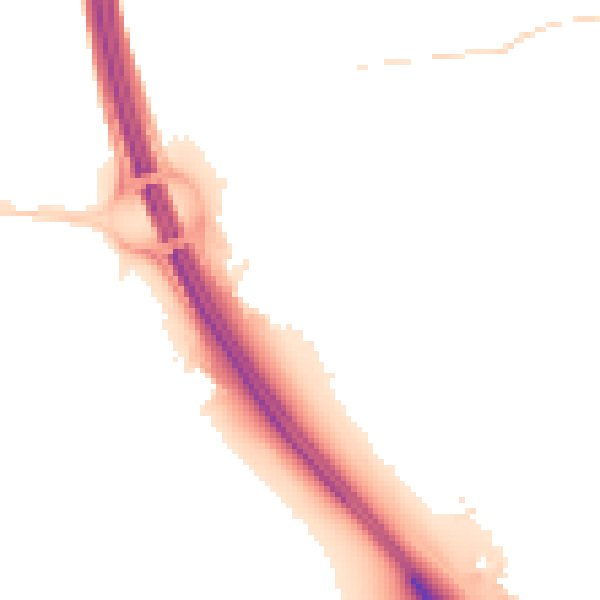 Night-time road noise heatmap for IP6 0AD
