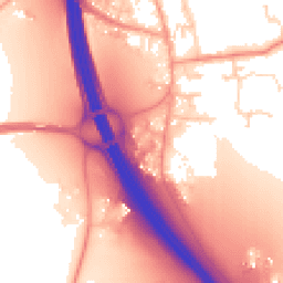 Daytime road noise heatmap for IP6 0AL