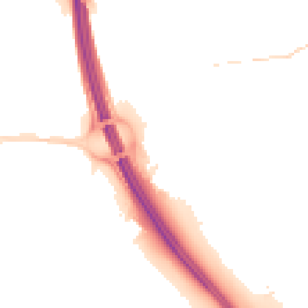 Night-time road noise heatmap for IP6 0AL