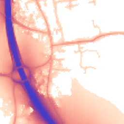 Daytime road noise heatmap for IP6 0AQ