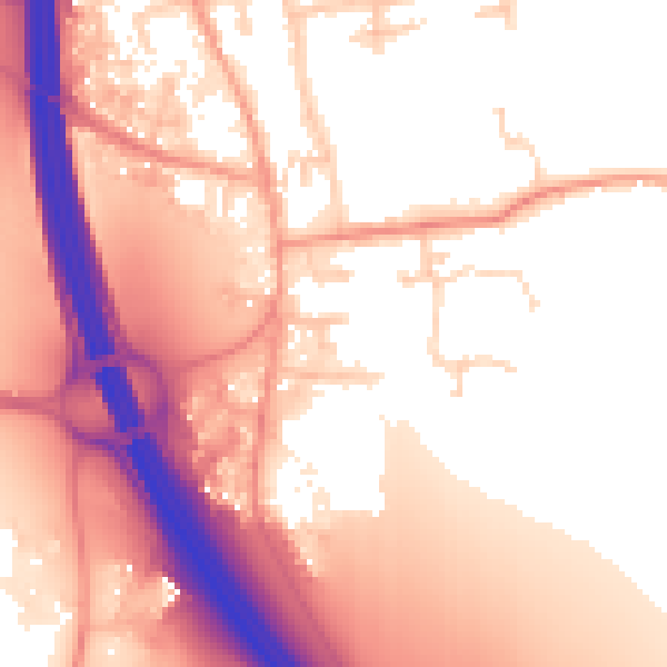 Daytime road noise heatmap for IP6 0AQ