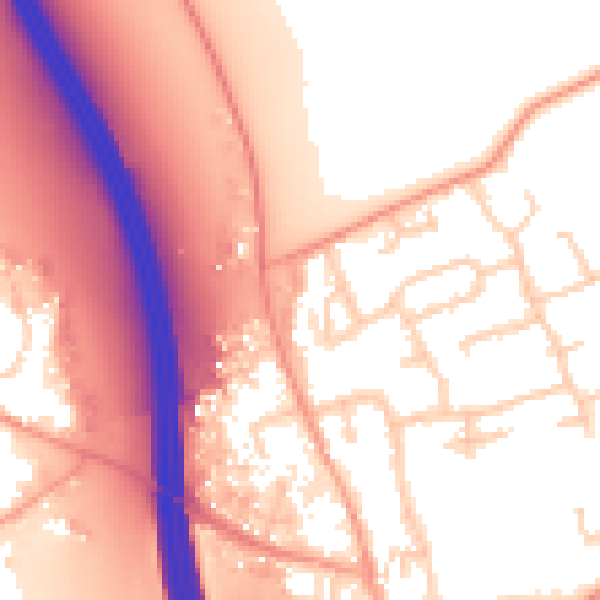 Daytime road noise heatmap for IP6 0AS