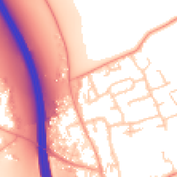 Daytime road noise heatmap for IP6 0AT