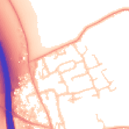 Daytime road noise heatmap for IP6 0AZ