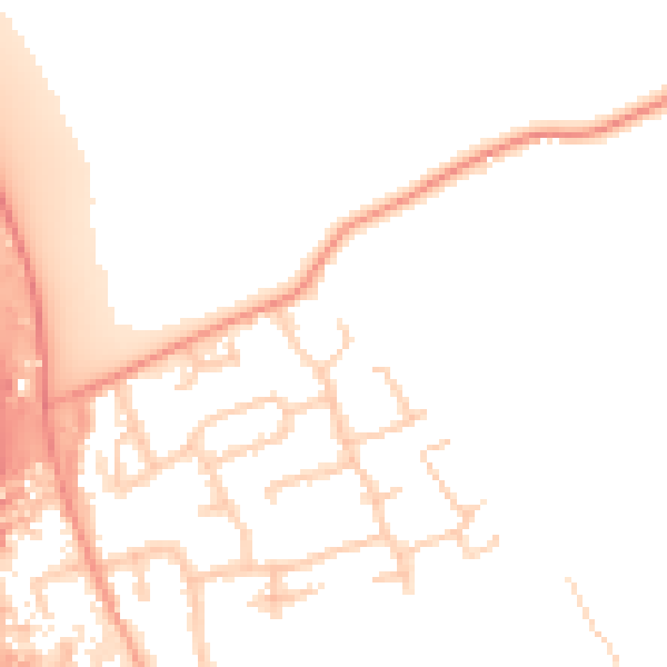 Daytime road noise heatmap for IP6 0BB