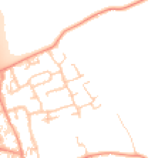 Daytime road noise heatmap for IP6 0BU