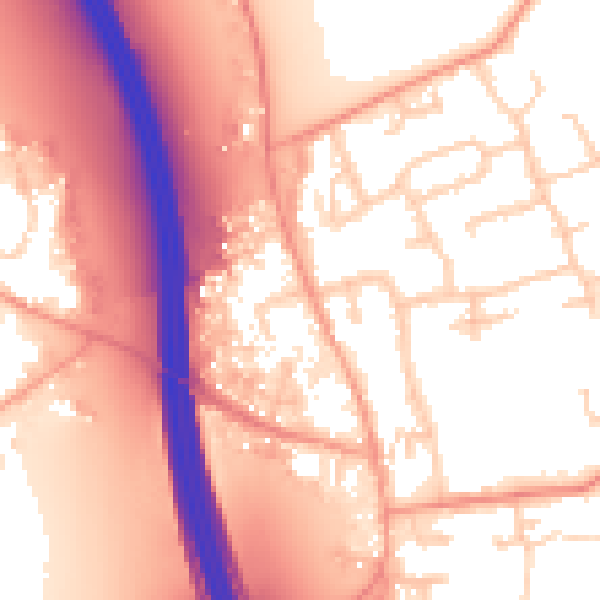 Daytime road noise heatmap for IP6 0DH