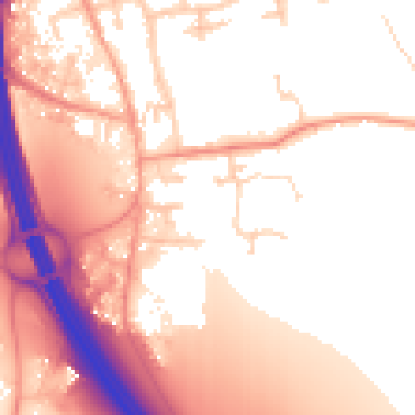 Daytime road noise heatmap for IP6 0EU