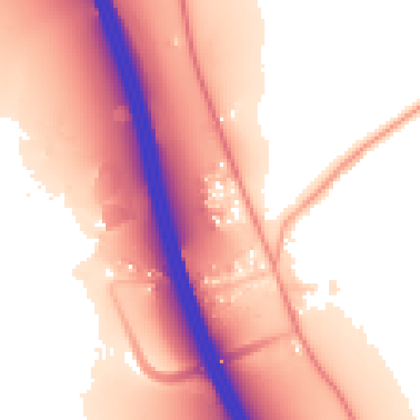 Daytime road noise heatmap for IP6 0SQ