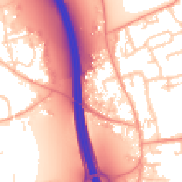 Daytime road noise heatmap for IP6 0TA