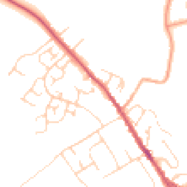 Daytime road noise heatmap for IP6 8BF