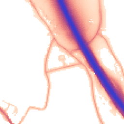 Daytime road noise heatmap for IP6 8LY