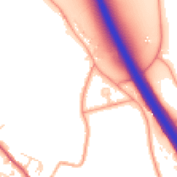 Daytime road noise heatmap for IP6 8LZ