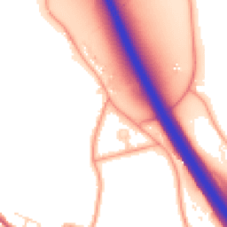 Daytime road noise heatmap for IP6 8NA