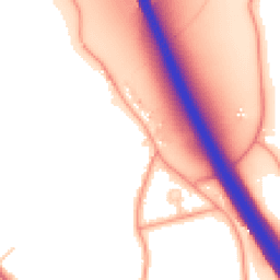 Daytime road noise heatmap for IP6 8NN