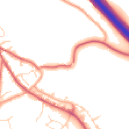 Daytime road noise heatmap for IP6 8NU