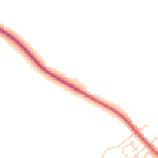 Daytime road noise heatmap for IP6 8RJ