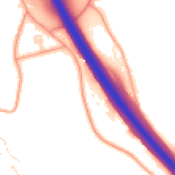Daytime road noise heatmap for IP6 8TN