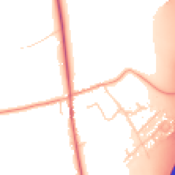 Daytime road noise heatmap for IP8 3AA