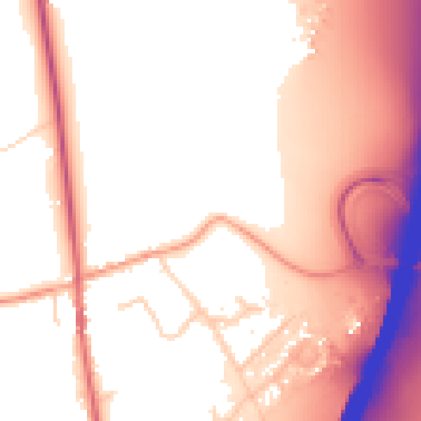 Daytime road noise heatmap for IP8 3AB
