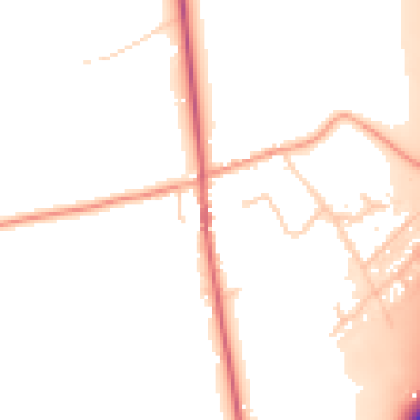 Daytime road noise heatmap for IP8 3AF