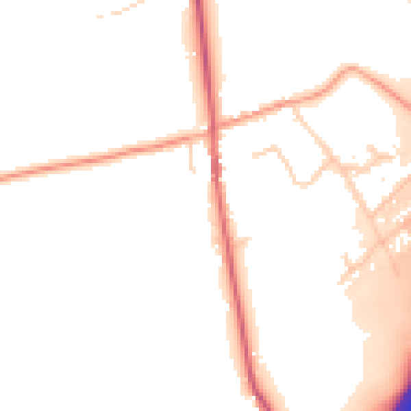 Daytime road noise heatmap for IP8 3AJ