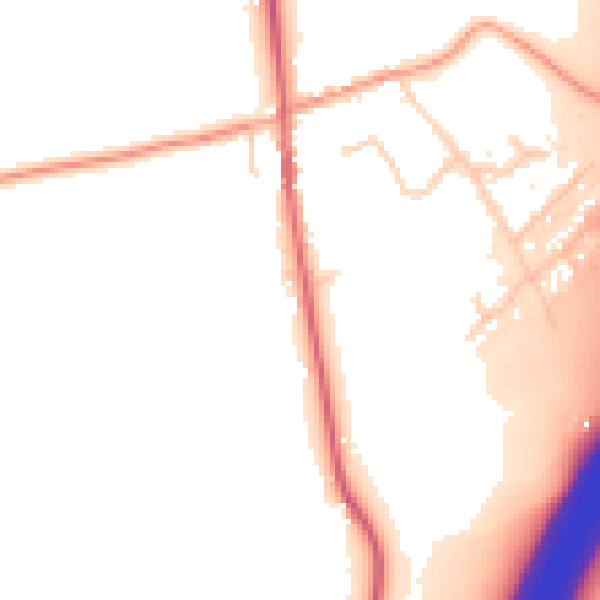 Daytime road noise heatmap for IP8 3AL
