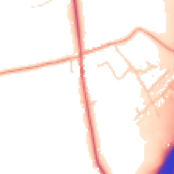 Daytime road noise heatmap for IP8 3AQ