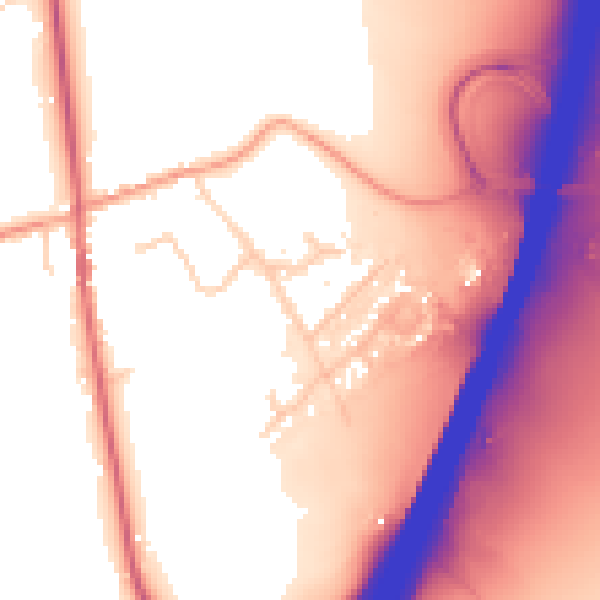 Daytime road noise heatmap for IP8 3AZ