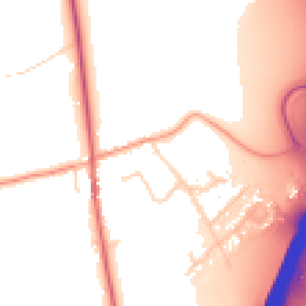 Daytime road noise heatmap for IP8 3BD