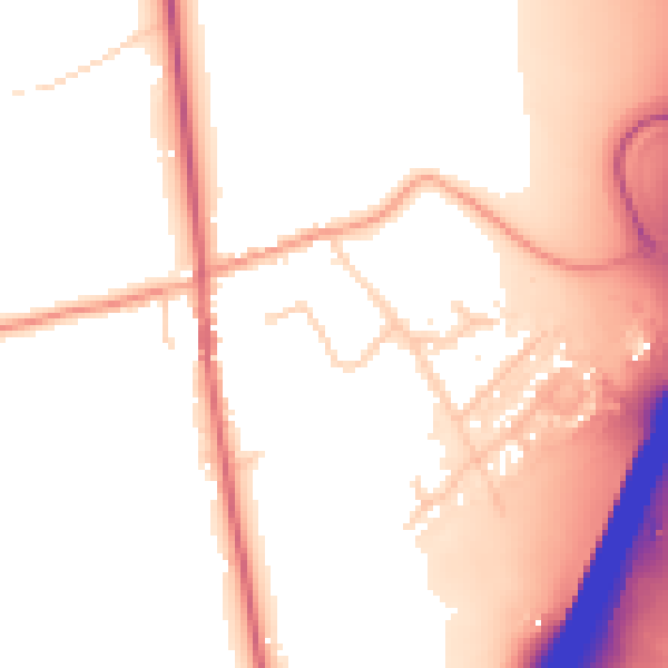 Daytime road noise heatmap for IP8 3BJ