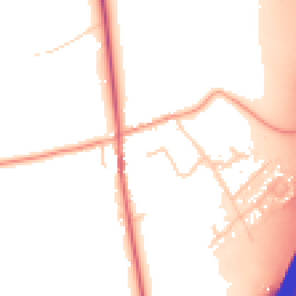 Daytime road noise heatmap for IP8 3BL