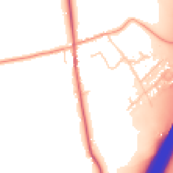 Daytime road noise heatmap for IP8 3BS